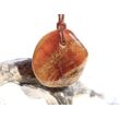 Hessonit (Granat) Trommelstein gebohrt - schöne Qualität - Rarität - ca. 2,4 cm x 2,2 cm x 0,8 cm