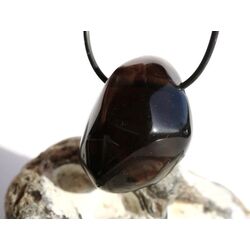 Rauchobsidian (Apachentrne) Trommelstein gebohrt - Sonderqualitt - ca. 2,8 cm x 2,4 cm x 1,6 cm