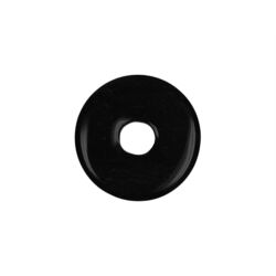 Rauchobsidian dunkel (Apachenträne) Donut Edelstein 30 mm (5-6 mm stark) - AA-Sonderqualität - Sonderpreis wg. Makel -