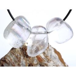 Calcit wei� Trommelsteine gebohrt - Sonderqualit�t - ca....