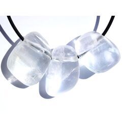 Calcit wei� Trommelsteine gebohrt - Sonderqualit�t - ca. 2,5 - 3,5 cm / ca. 10-15 g/St