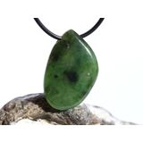 Nephrit-Jade Schmuckstein / Scheibenstein gebohrt -...