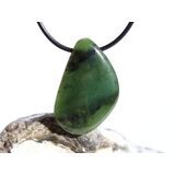 Nephrit-Jade XL Schmuckstein / Scheibenstein gebohrt -...