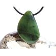 Nephrit-Jade XL Schmuckstein / Scheibenstein gebohrt - Sonderqualität - Handarbeit - ca. 3,6 cm x 2,5 cm x 0,7 cm