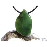 Nephrit-Jade XL Schmuckstein / Scheibenstein gebohrt -...