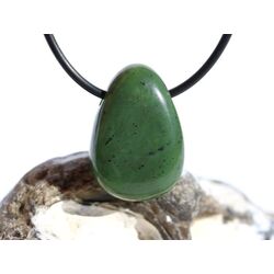 Nephrit-Jade Trommelstein / Scheibenstein gebohrt - ca....