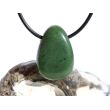 Nephrit-Jade Trommelstein / Scheibenstein gebohrt - ca. 2,7 cm x 1,9 cm x 1,1 cm