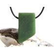 Nephrit-Jade XL Schmuckstein / Scheibenstein gebohrt matt - Sonderqualität - Handarbeit - ca. 3,7 cm x 2,1 cm x 0,9 cm