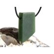 Nephrit-Jade XL Schmuckstein / Scheibenstein gebohrt matt - Sonderqualität - Handarbeit - ca. 3,7 cm x 2,1 cm x 0,9 cm