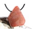 Chalcedon rot (Blutchalcedon) XL Schmuckstein / Scheibenstein gebohrt - AA-Sonderqualität - Rarität - Handarbeit - ca. 3,6 cm x 2,9 cm x 0,7 cm