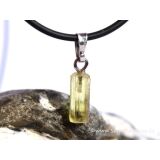 Gold-Beryll (Goldberyll / Beryll Gold) Kristallstab / Rohstein Anhänger Silberöse - AA-Sonderqualität - Rarität - ca. 2,4 cm x 0,5 cm x 0,4 cm