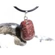 Thulit (Zoisit) Trommelstein Anhänger Silberöse - ca. 2,8 cm x 1,4 cm x 1 cm