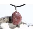 Thulit (Zoisit) Trommelstein Anhänger Silberöse - ca. 3,1 cm x 1,8 cm x 1 cm