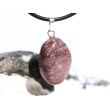 Thulit (Zoisit) Trommelstein Anhänger Silberöse - ca. 3,1 cm x 1,8 cm x 1 cm