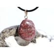 Thulit (Zoisit) Trommelstein Anhänger Silberöse - ca. 3,1 cm x 1,8 cm x 1 cm